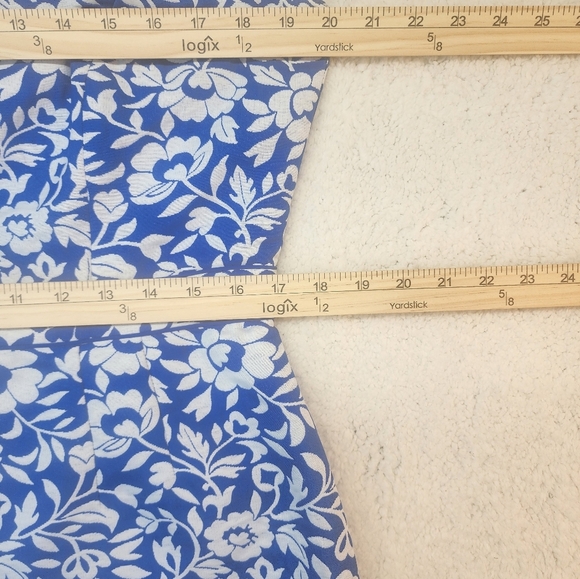 Alex Marie Blue & White Floral Sheath Dress Size 12 - Picture 7 of 10